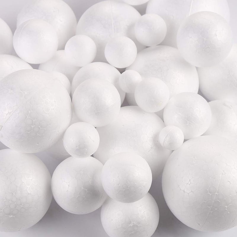 DIYASY 20pcs White Foam Balls 2-3 inch Foam Polystyrene Craft Balls for Arts & Christmas Ornaments,Polystyrene Round Balls for DIY Crafting and Decoration. - Image 2